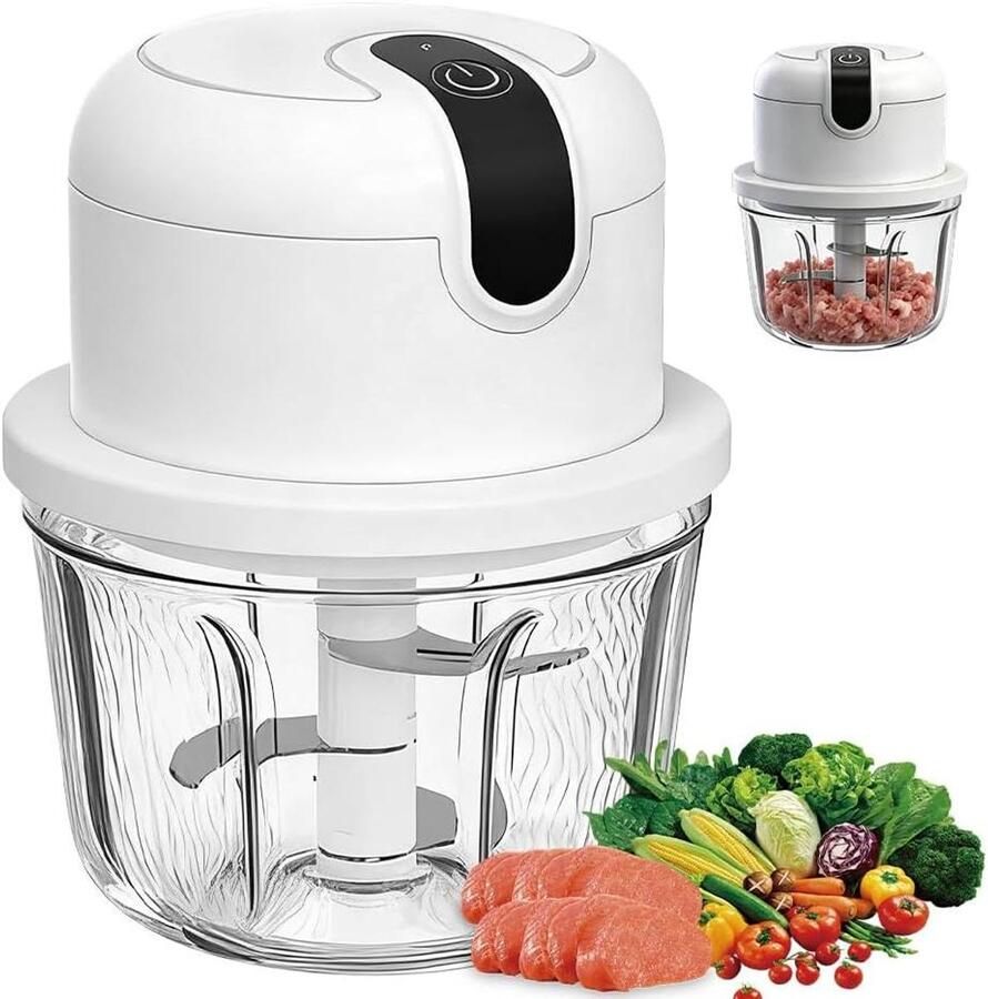 Keukenmachine Mini hakker Ingrediënten bereiden Compact ontwerp 1.5 liter Zilver