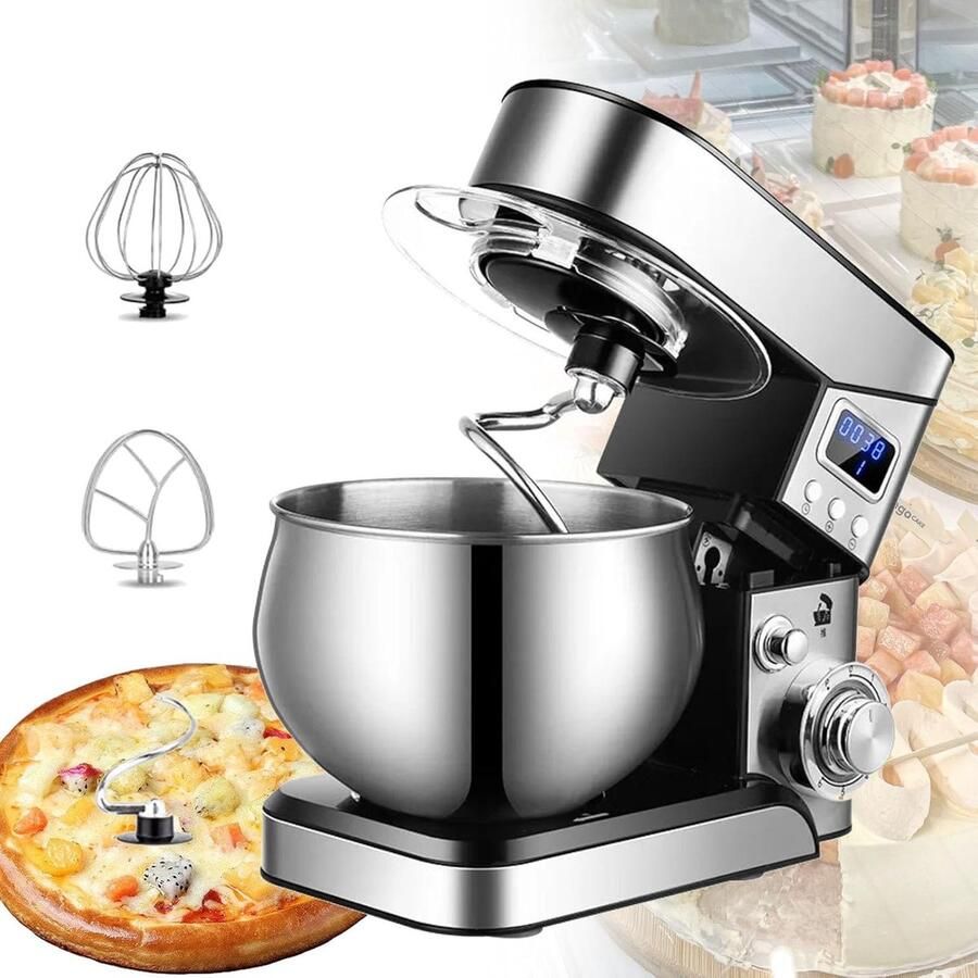 Keukenmachine Mixer Bakken en Koken Elektronische Timer 5.5 Liter Zwart