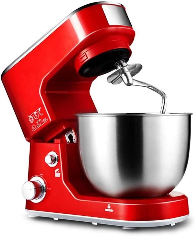 Keukenmachine Mixer Bakken en Koken Krachtige 1000W motor 5 liter Rood