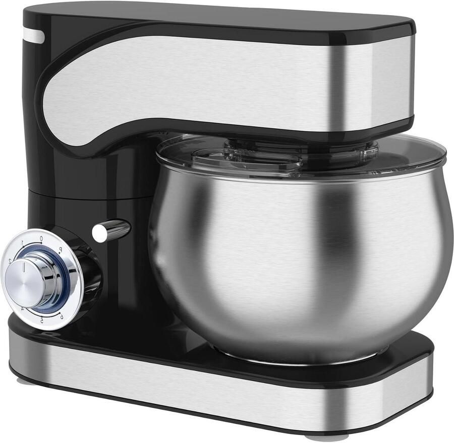 Keukenmachine Mixer Bakken en Koken Krachtige 1600 Watt Motor 6.5L Kom Zwart