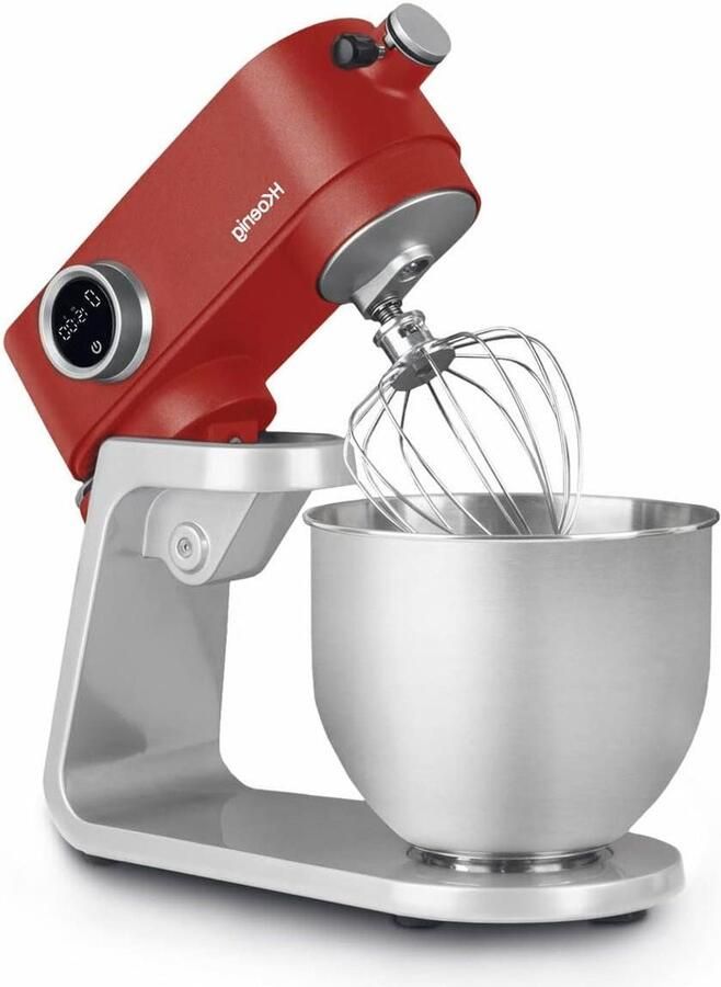 Keukenmachine Mixer Bakken en Koken Krachtige Motor 5 Liter Mat Rood