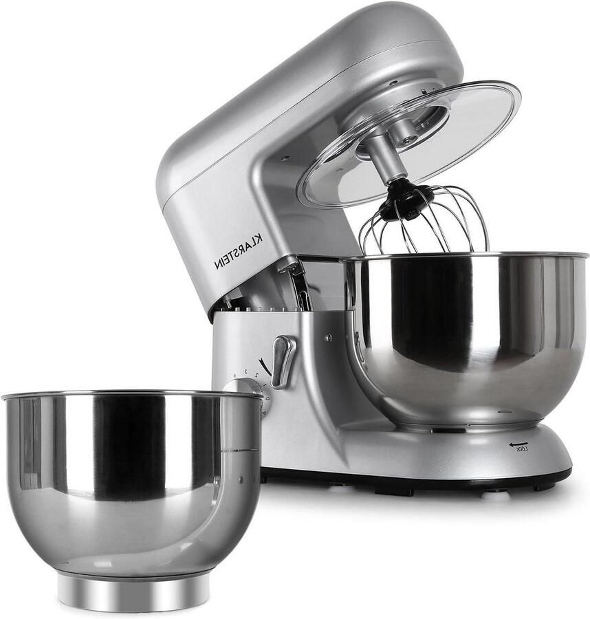 Keukenmachine Mixer Bakken en koken Planetair mengsysteem 5.2 liter Zilver