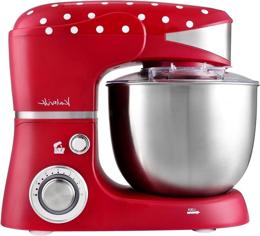 Keukenmachine Mixer Bakken en Koken Planetair roersysteem 5 liter Rood Wit