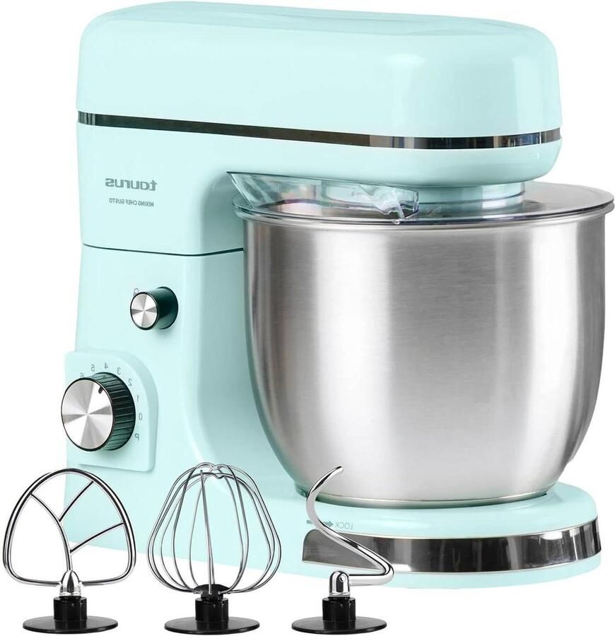Keukenmachine Mixer Bakken en Koken Planetair Rondsysteem 5L Kom Turkoois