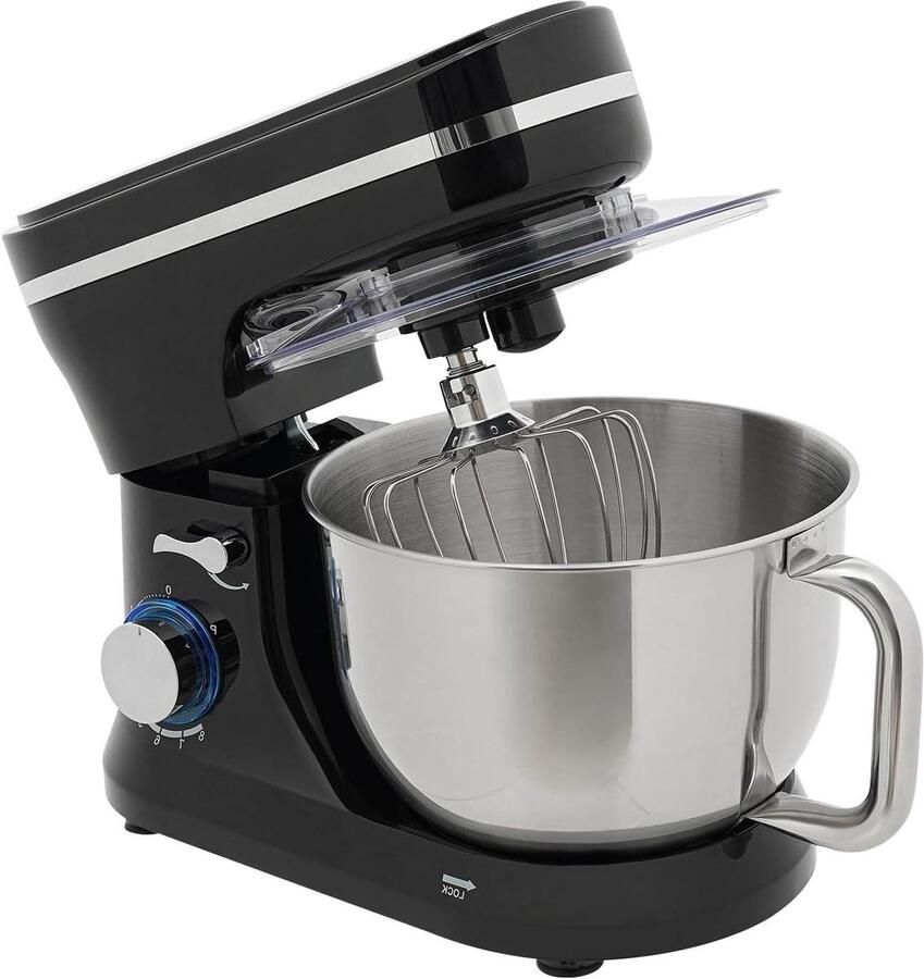 Keukenmachine Mixer Bakken Thuis Krachtige Koperen Motor 4.5 Liter Kom Zwart