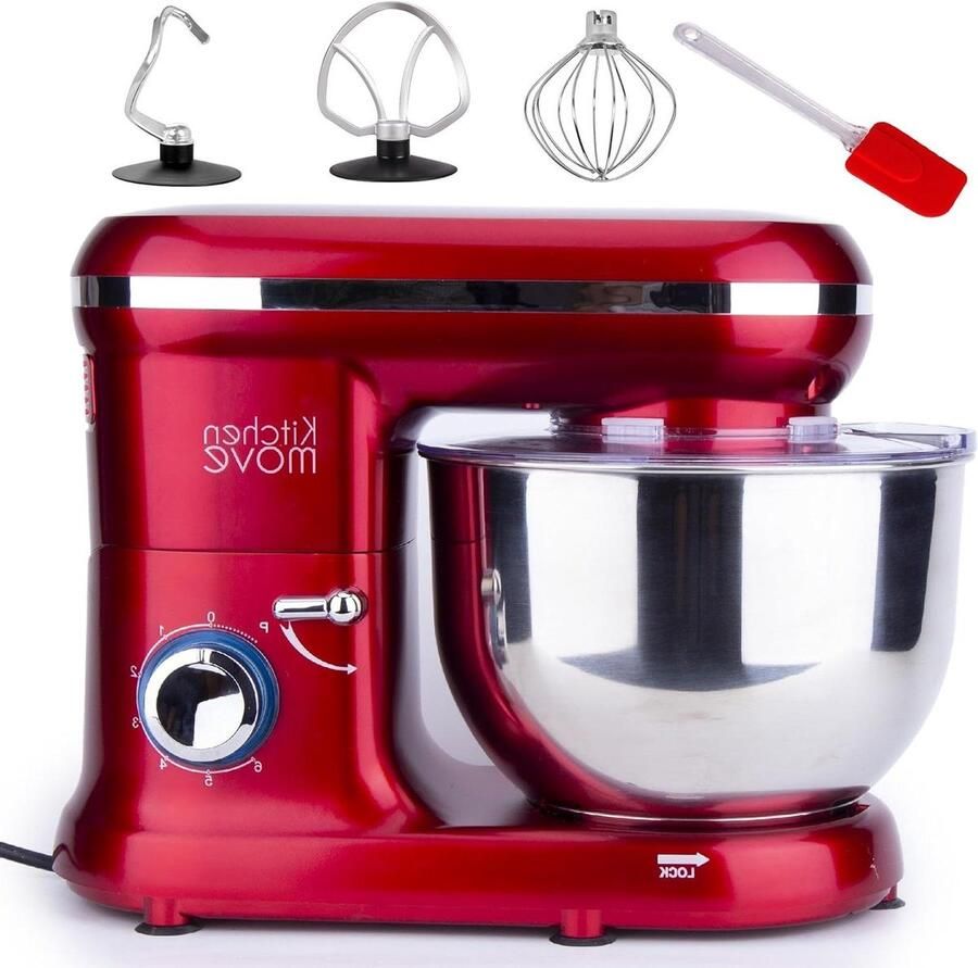 Keukenmachine Mixer Banketbakker Deeg Kneden Planeetmengsysteem 5.5 liter Rood