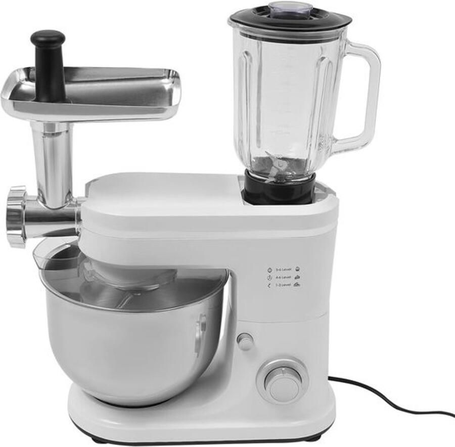 Keukenmachine Mixer Blender Sapper Bakken en Mixen Krachtige 1500W Motor 6L Kom Capaciteit Wit