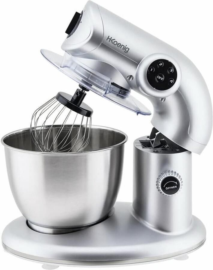 Keukenmachine Mixer Deeg Bakken En Koken Krachtige 1000W Motor 5.5 Liter Kom Grijs