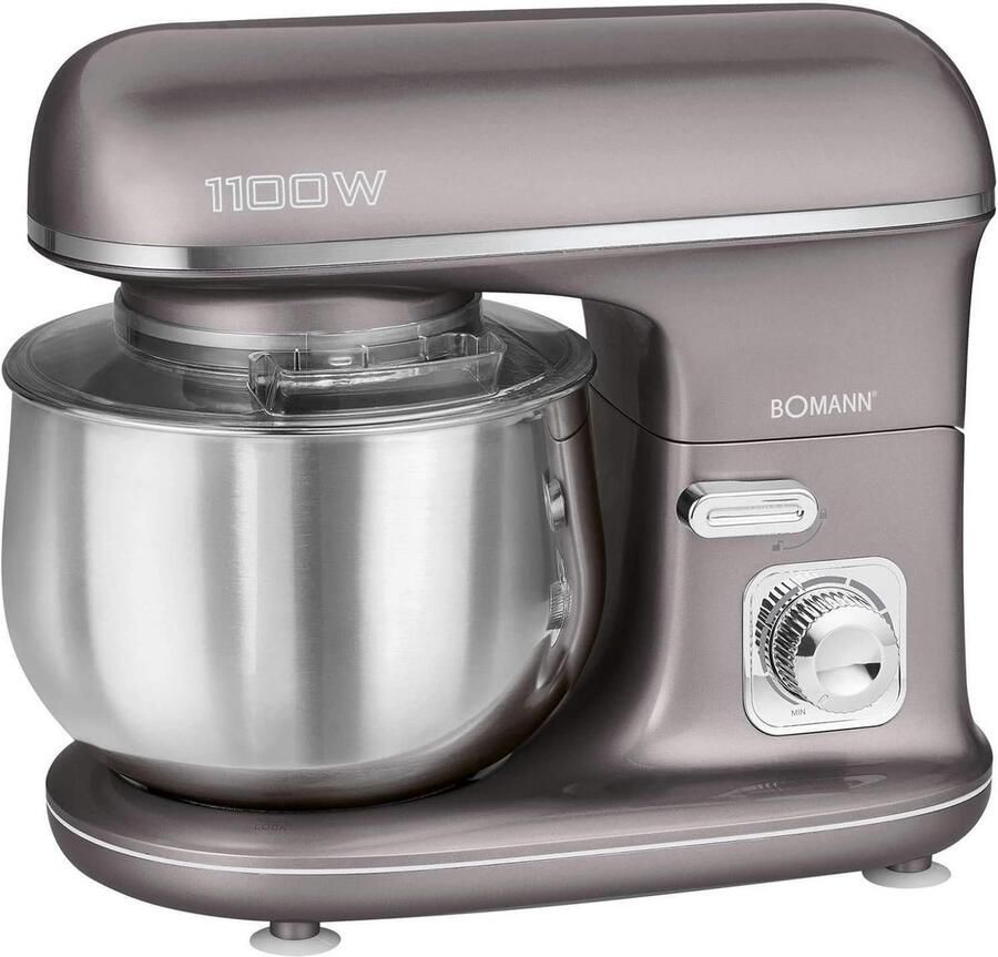 Keukenmachine Mixer Deeg Maken Traploze Snelheidsregeling 5 Liter Kom Grijs