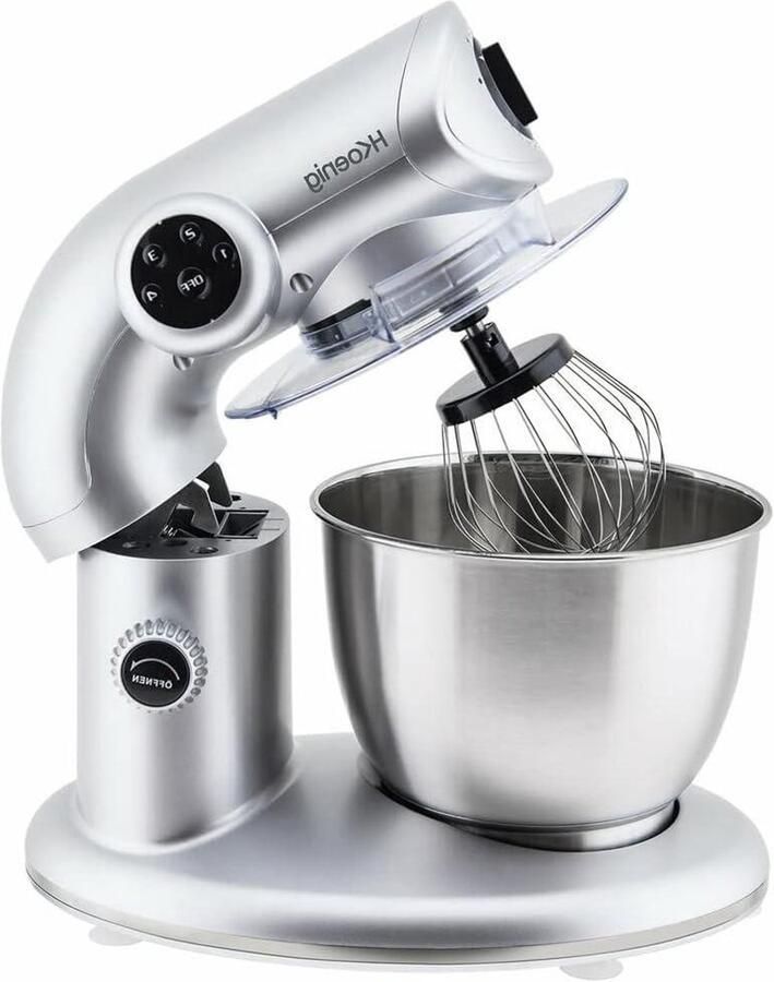 Keukenmachine Mixer Deegmachine Bakken en Koken Krachtige 1000W Motor 5.5 Liter Kom Grijs