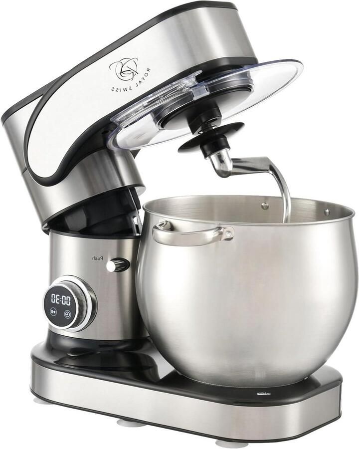 Keukenmachine Mixer Deegmachine Bakken en Koken Krachtige Motor 12 Liter Zilver