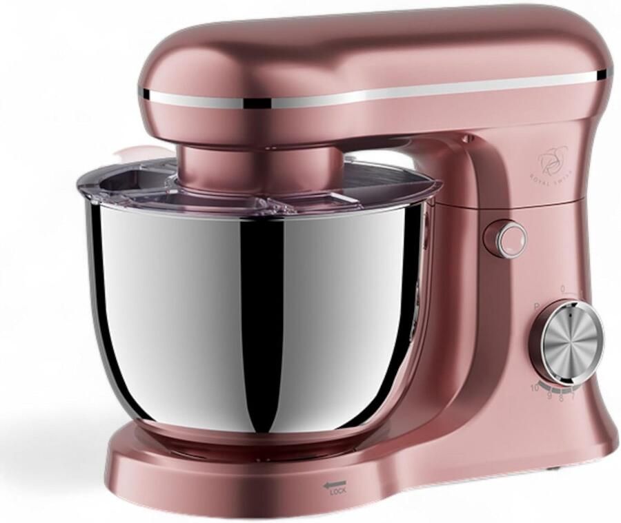 Keukenmachine Mixer Deegmachine Bakken en Koken Krachtige Planetaire Beweging 5 Liter Kom Roze
