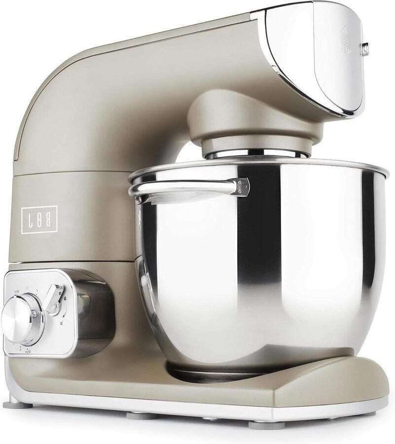 Keukenmachine Mixer Deegmaker Bakken en Koken Volledig Metalen Motor 5.5L Kom Zilver
