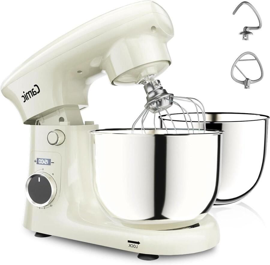 Keukenmachine Mixer Deegmaker Bakken Ingrediënten Mengen 10 Snelheden Timer 4L 5L Kom Wit