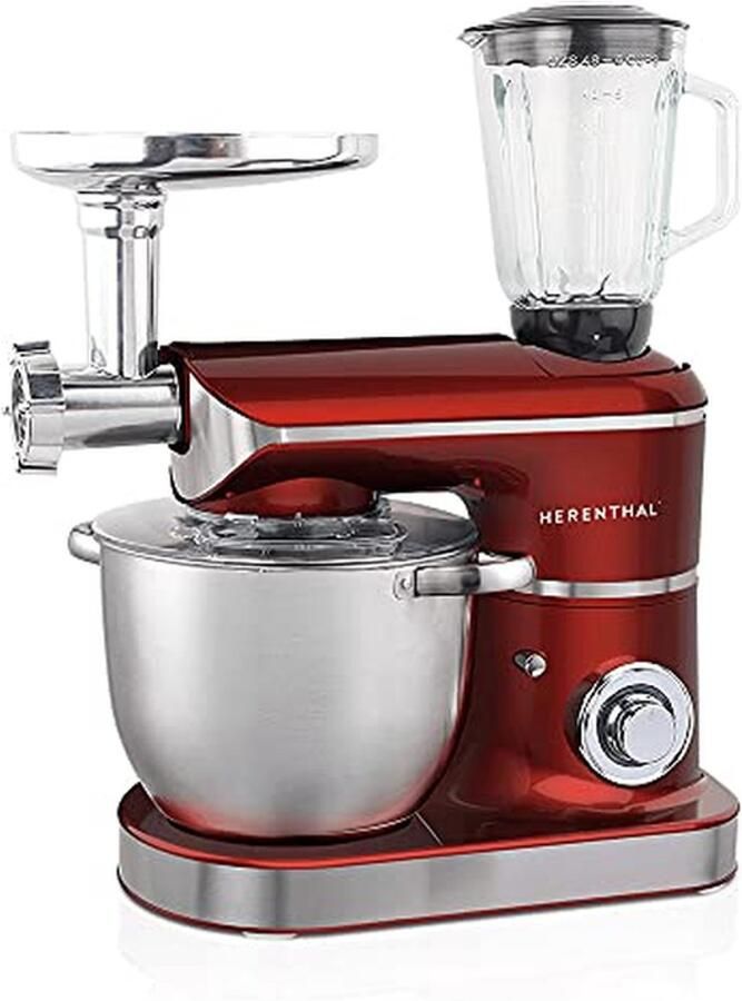 Keukenmachine Mixer Deegmaker Koken Bakken Krachtige 2200W Motor 7.5 Liter Kom Rood