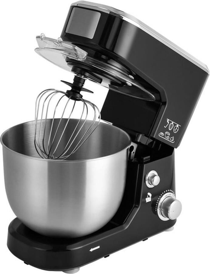 Keukenmachine Mixer Deegmixer Bakken en Mixen 3-in-1 Functionaliteit 5 Liter Kom Zwart