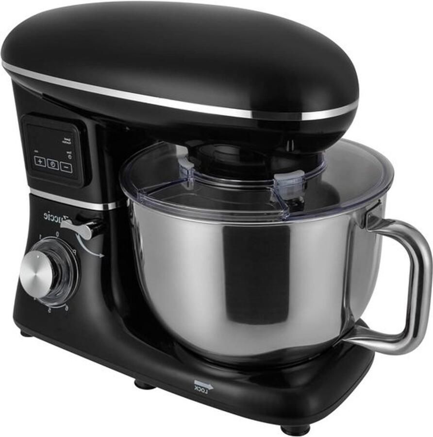 Keukenmachine Mixer en kneedapparaat Bakken en koken Digitale timer 6.2 Liter Zwart