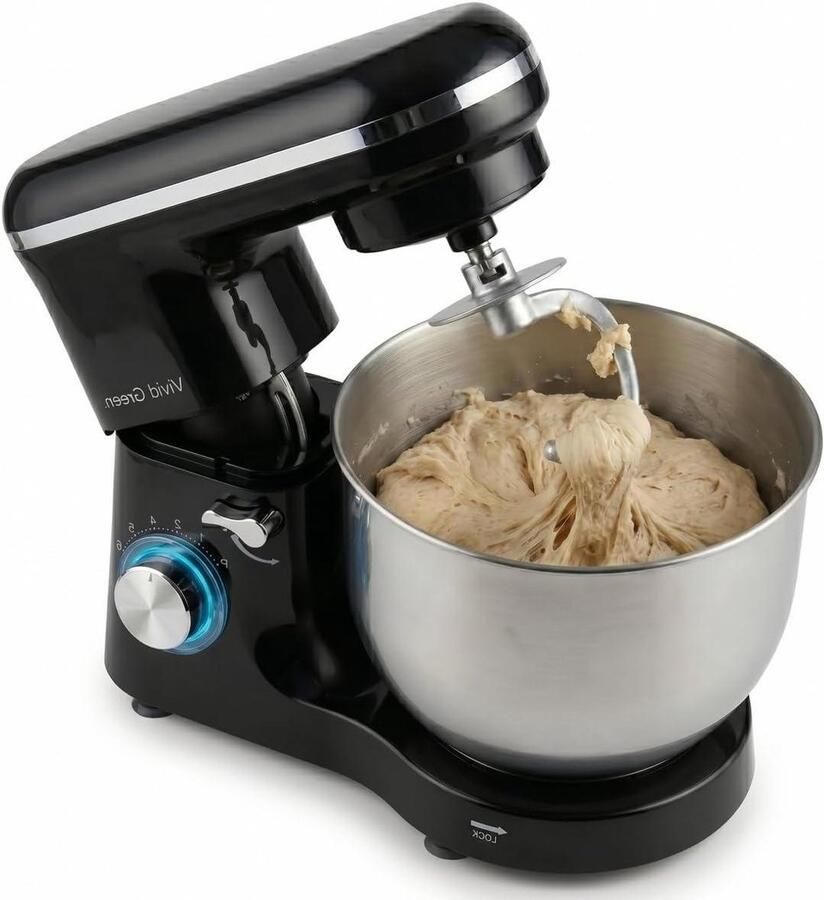 Keukenmachine Mixer Foodprocessor Bakken en Mixen Krachtige 2000W Motor 6.2L Kom Zwart