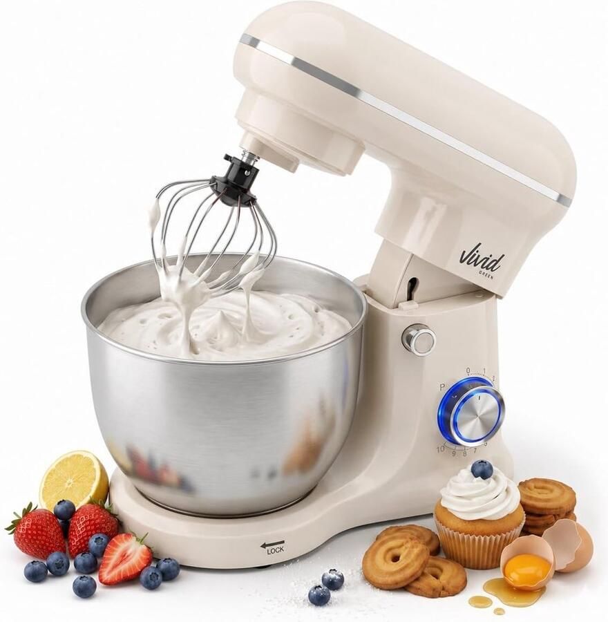 Keukenmachine Mixer Kom Bakken Maken 1500W Krachtige Motor 5L Kom Creme