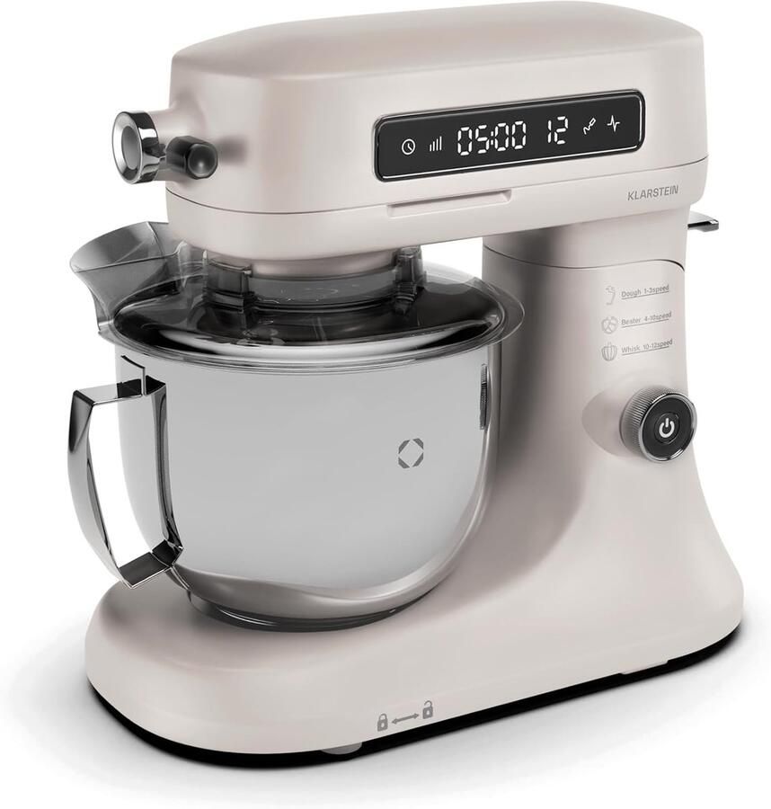 Keukenmachine Mixer Kom Deeg Kneden Stille AC Motor 5 Liter Kom Zandkleurig