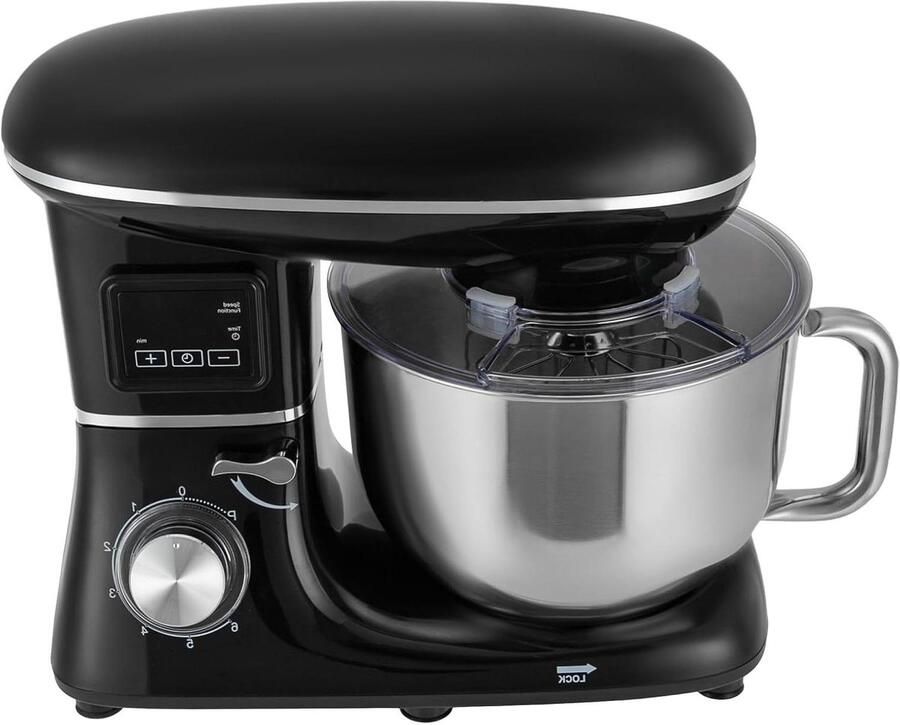 Keukenmachine Mixer met kom Bakken en mixen LCD-scherm 62 Liter kom Zwart