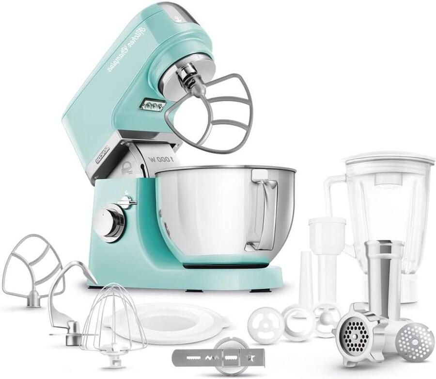 Keukenmachine Mixer Robot Bakken en Koken Krachtige 1000W Motor 4.5 Liter Kom Turkoois