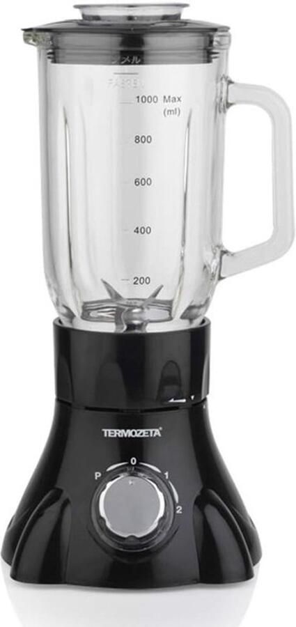 Keukenmachine Mixer Smoothies Maken Glazen Kan 1 Liter Capaciteit Zwart