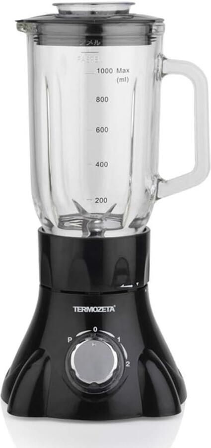 Keukenmachine Mixer Smoothies Maken Glazen Kan 1 Liter Capaciteit Zwart