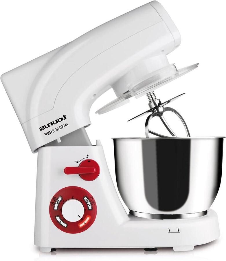 Keukenmachine Mixer Standmixer Bakken En Koken Krachtige 1200W Motor 5.5 Liter Kom Wit
