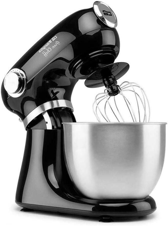 Keukenmachine Mixer Tafelmodel Bakken en Mixen Planetaire Beweging 5 Liter Kom Zwart