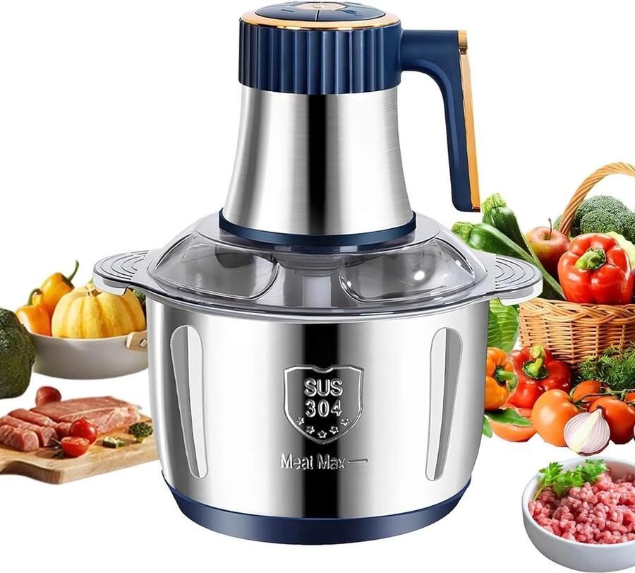 Keukenmachine multifunctionele keukenmachine groentesnijder 500W elektrische multifunctionele snijder voorzien van een roestvrijstalen kom van 5 liter geschikt voor het verwerken van vlees uien en babyvoeding