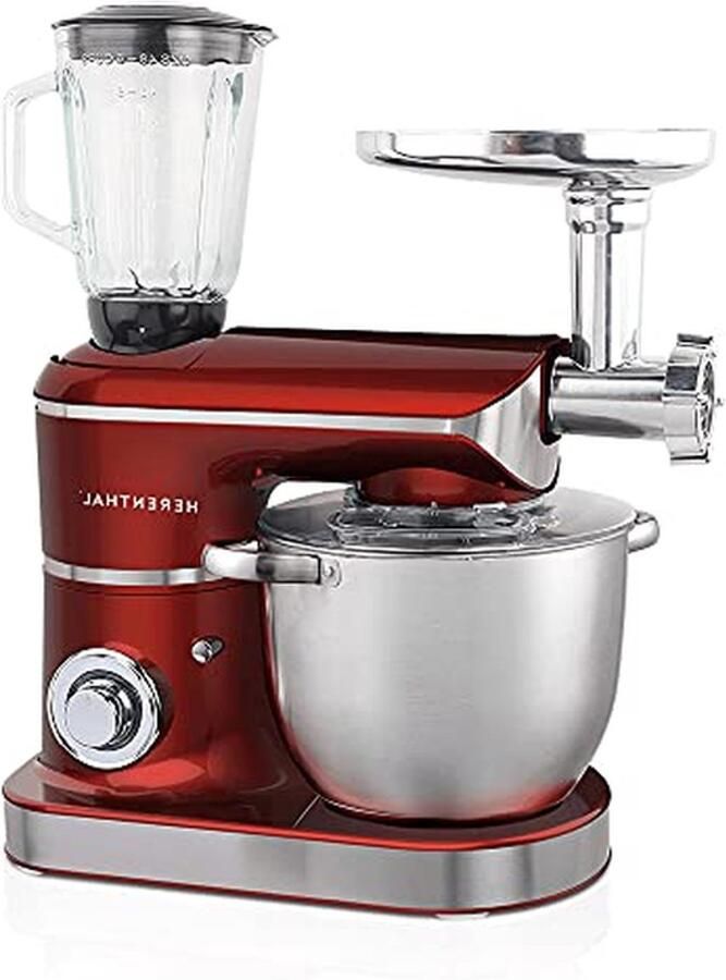 Keukenmachine Multifunctionele Mixer Bakken en Mixen Krachtige 2200W Motor 75 Liter Kom Rood