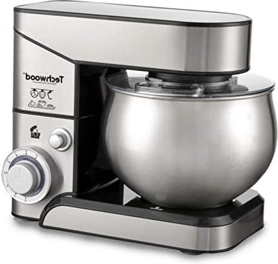 Keukenmachine Mixer Robot Bakken En Koken Krachtige Motor 5 Liter Kom Zilverkleurig