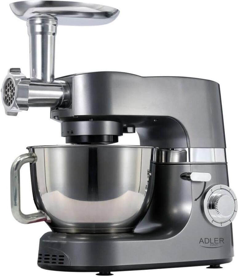 Keukenmachine Planet Mixer Robot Bakken en Koken Krachtige Motor 7 Liter Kom Zilver