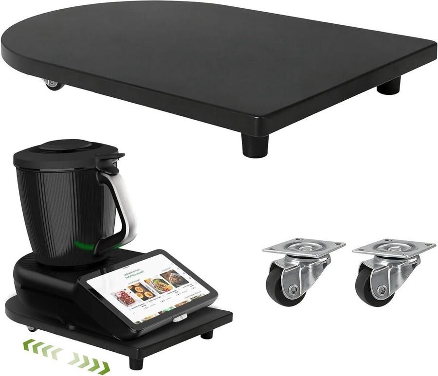 Keukenmachine Plank Rolplank Machine Apparaat Verplaatsen Met 360° Wielen 30x40x3 cm Zwart