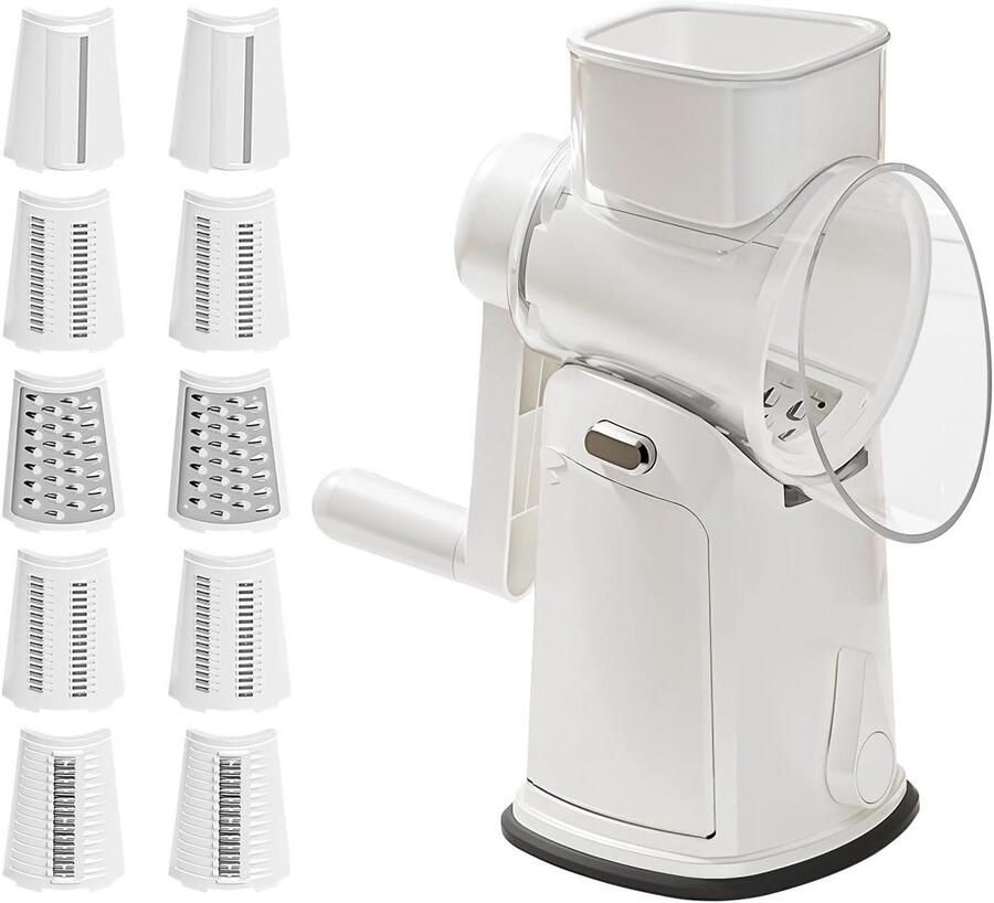 Keukenmachine Snijder Groente Rasp Maaltijd Voorbereiden Veilig Mes Bescherming 28.8 cm Hoog Wit