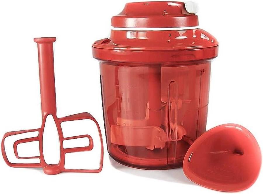 Keukenmachine Snijmachine Maaltijden Bereiden Trekmechanisme 1.35 Liter Rood