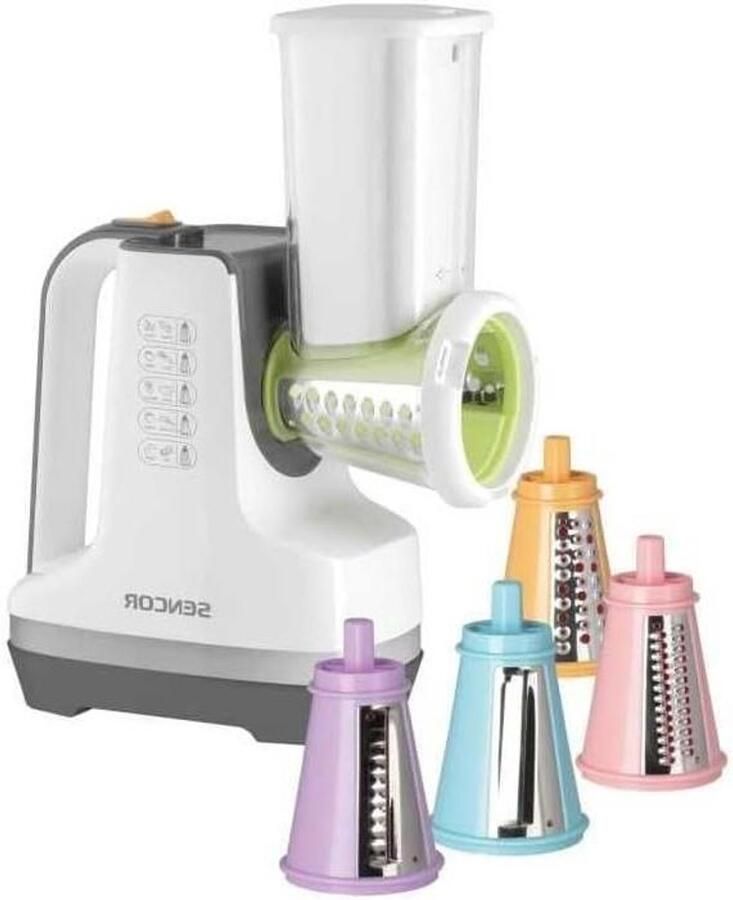 Keukenmachine Snijmachine Rasper Groente Fruit Snijden 5 Interne Accessoires 150 Watt Wit
