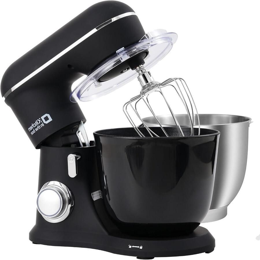 Keukenmachine Standmixer Bakken en Koken Dubbele Mengkom 4.5L + 5L Zwart