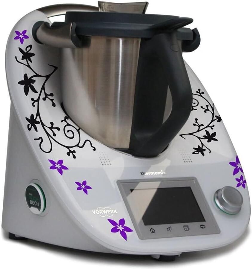 Keukenmachine Stickers Decoratie Folie Apparaat Verfraaien Waterbestendig PVC Set van 1 Zwart Violet