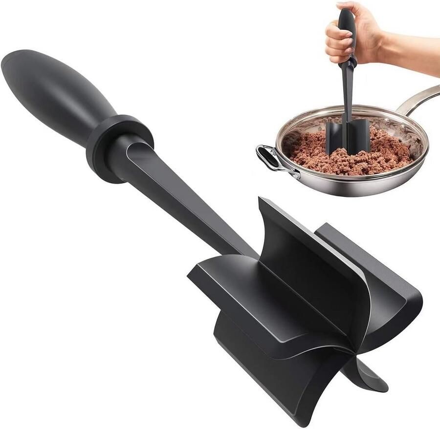 Multifunctionele Vleeshakmolen Keukengereedschap voor Vlees Groenten en Aardappelpuree (Zwart)