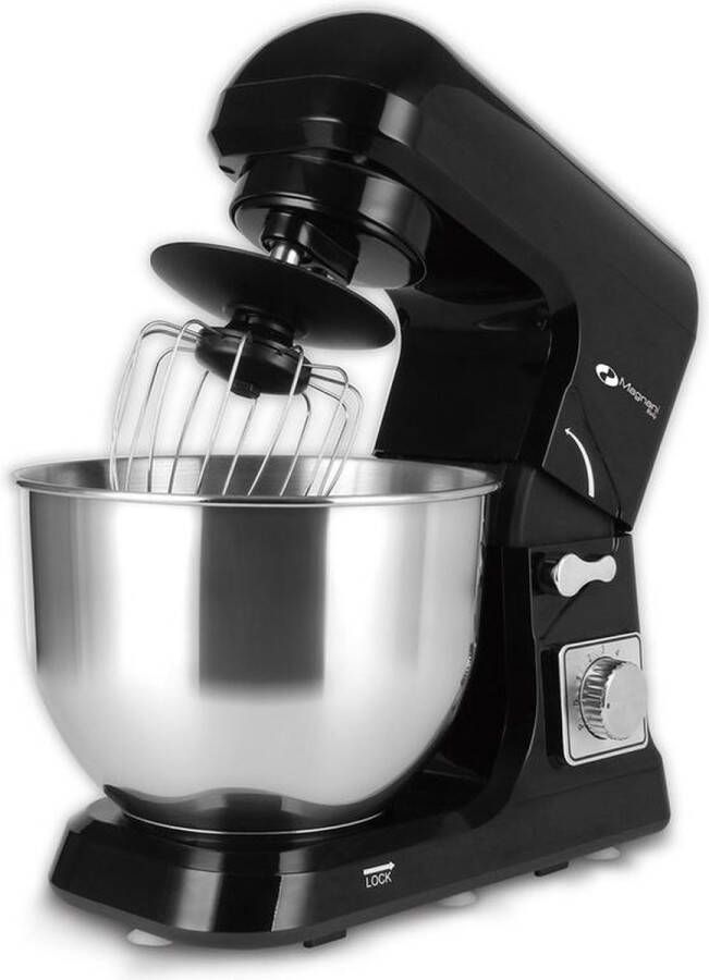 Keukenmachine Voedsel Mixer Blender Stille Motor Crème Ei Garde Deeg Kneder 6 Snelheid Standen 1000 W 5 Liter Capaciteit Keukenmixer Met Mengkom Zwart Keuken Machine BLACK FRIDAY Kerstcadeau