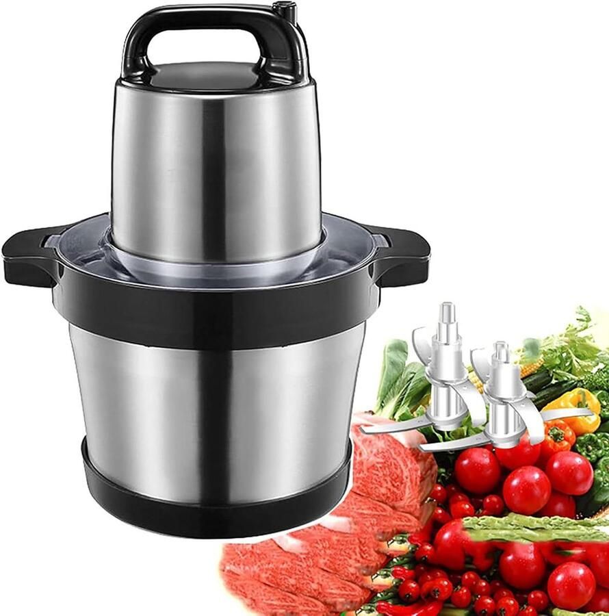 Keukenmachine Voedselhakker Eten Bereiden Krachtige 600W Motor 5L Kom Zilver