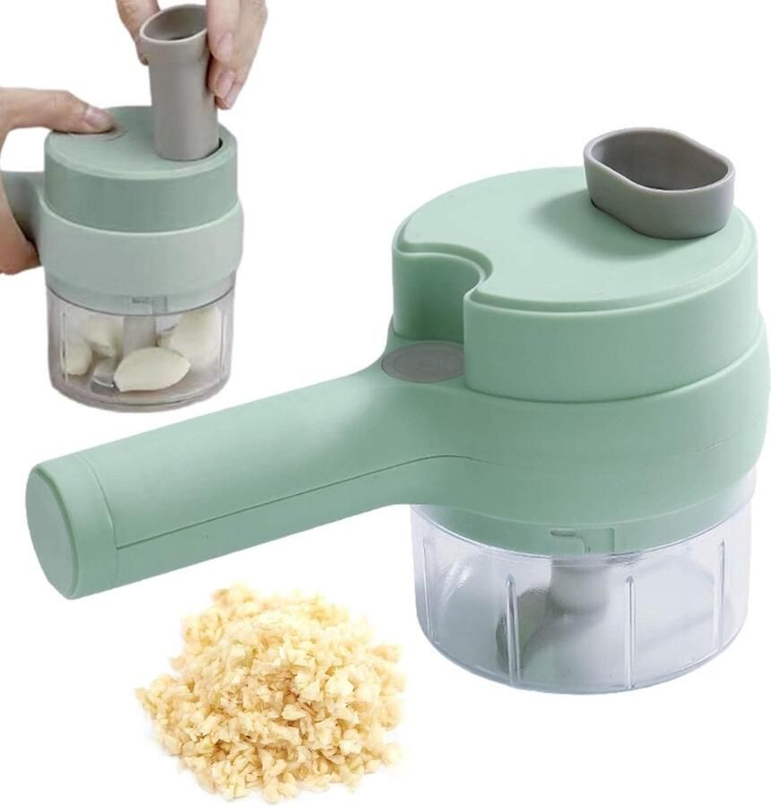 Keukenmachine Voedselhakselaar Mini Groente Hakselen Draadloos en Draagbaar USB Oplaadbaar Groen