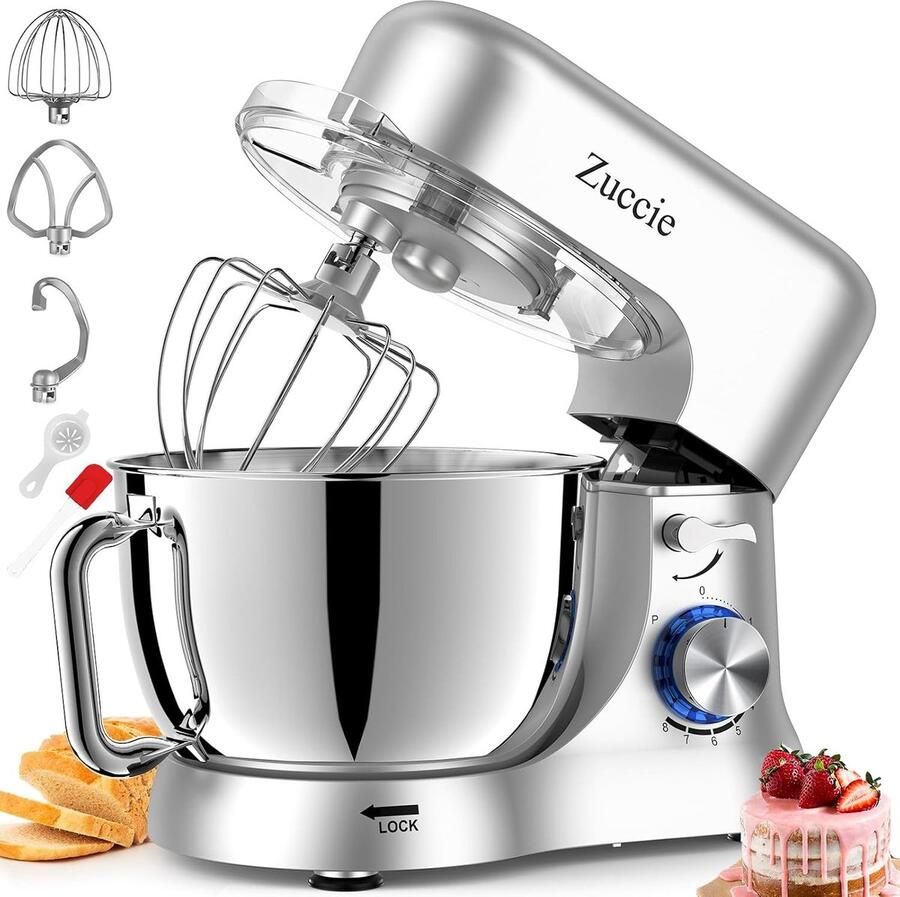 Keukenmachine Zilver 5 l Roestvrijstalen Kom Voor Deeg en Mixen
