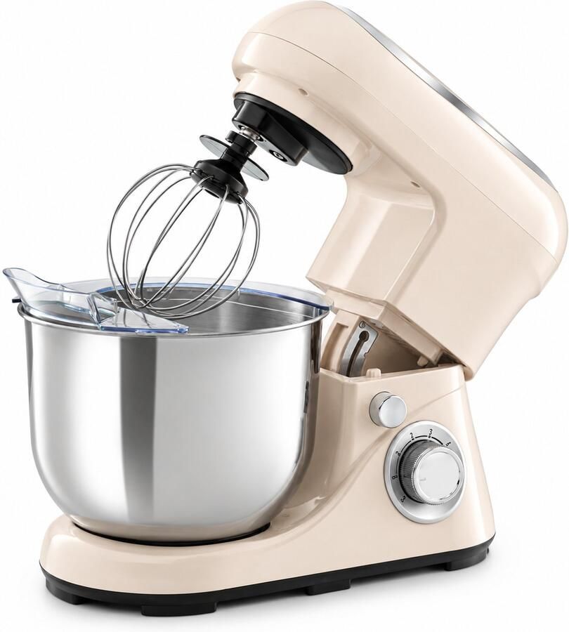 Keukenmixer 1300 W met 5 L mengkom 6 snelheden planeetmenging en deeghaken voor bakken en koken