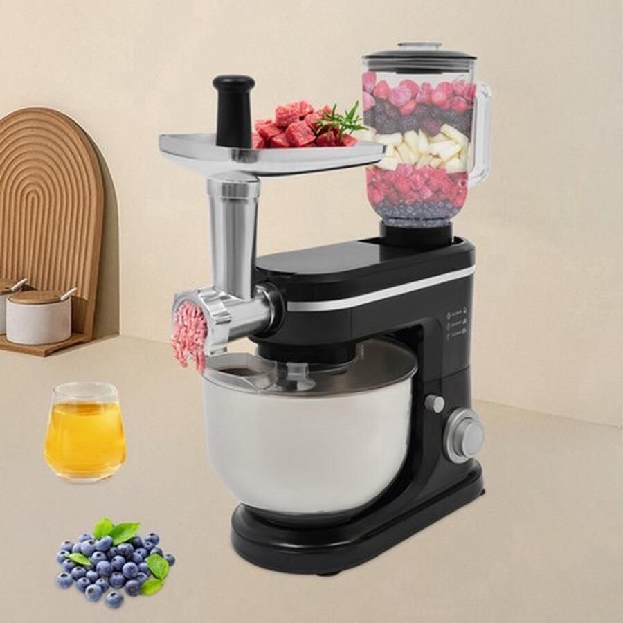 Keukenmixer 1500 W 6L Mengkom Zwart Elektrische Mixer Voedselverwerker
