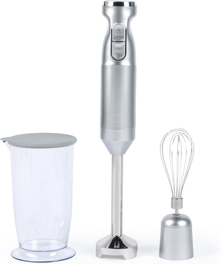 Keukenmixer Blender 2-in-1 Apparaat Eten Bereiden Variabele Snelheden 700ml Beker Zilver