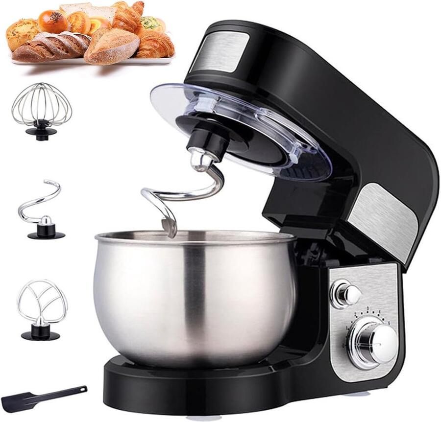 Keukenmixer Deeg Mengmachine Bakken Maken Planetaire Mengstructuur 36D x 22W x 28H cm Zilver
