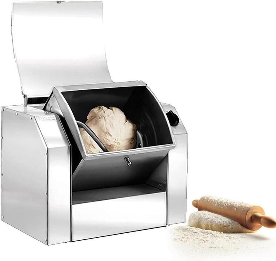 Keukenmixer Deegkneedmachine Bakken Thuis 90° Kantelkneden 10L Kom Zilver